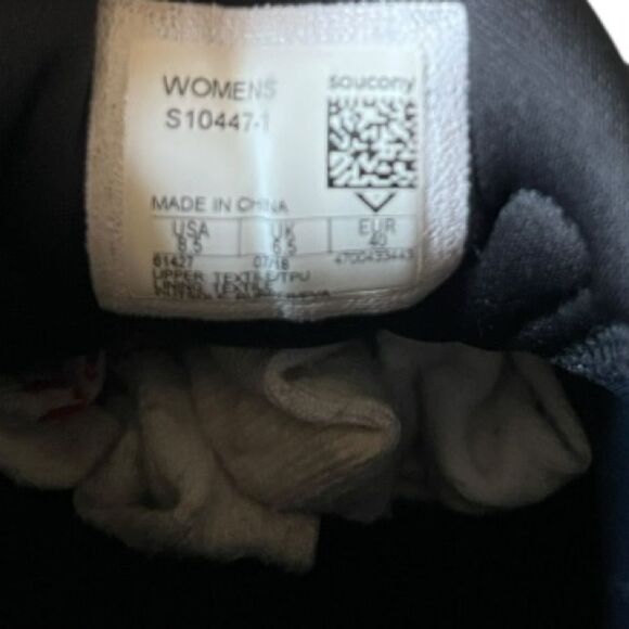 Saucony Black and White Athletic Shoes with Cushioned Midsole - Picture 6 of 7